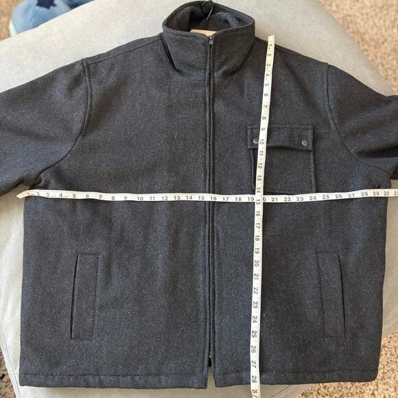 Wool Coat Jacket XXL Vintage Gray Country Outdoor OldMoney Yellowstone Quilted - Picture 7 of 7